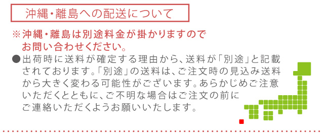 注意事項　沖縄・離島別途送料