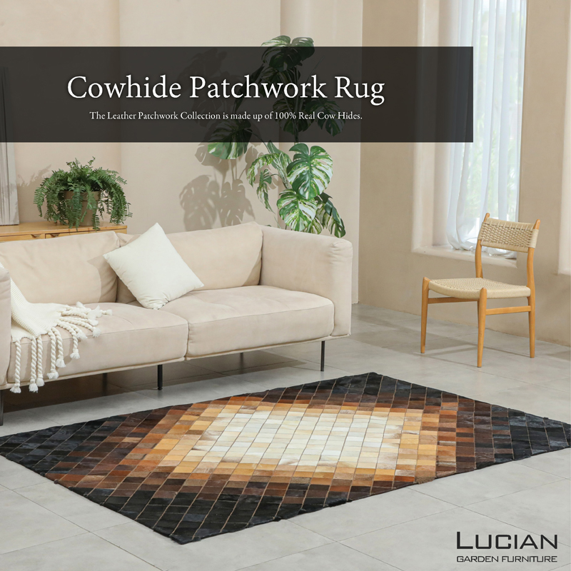 牛革はらこラグ ワンランク上のお部屋に。ムード漂うモダンデザインラグ『ハラコ