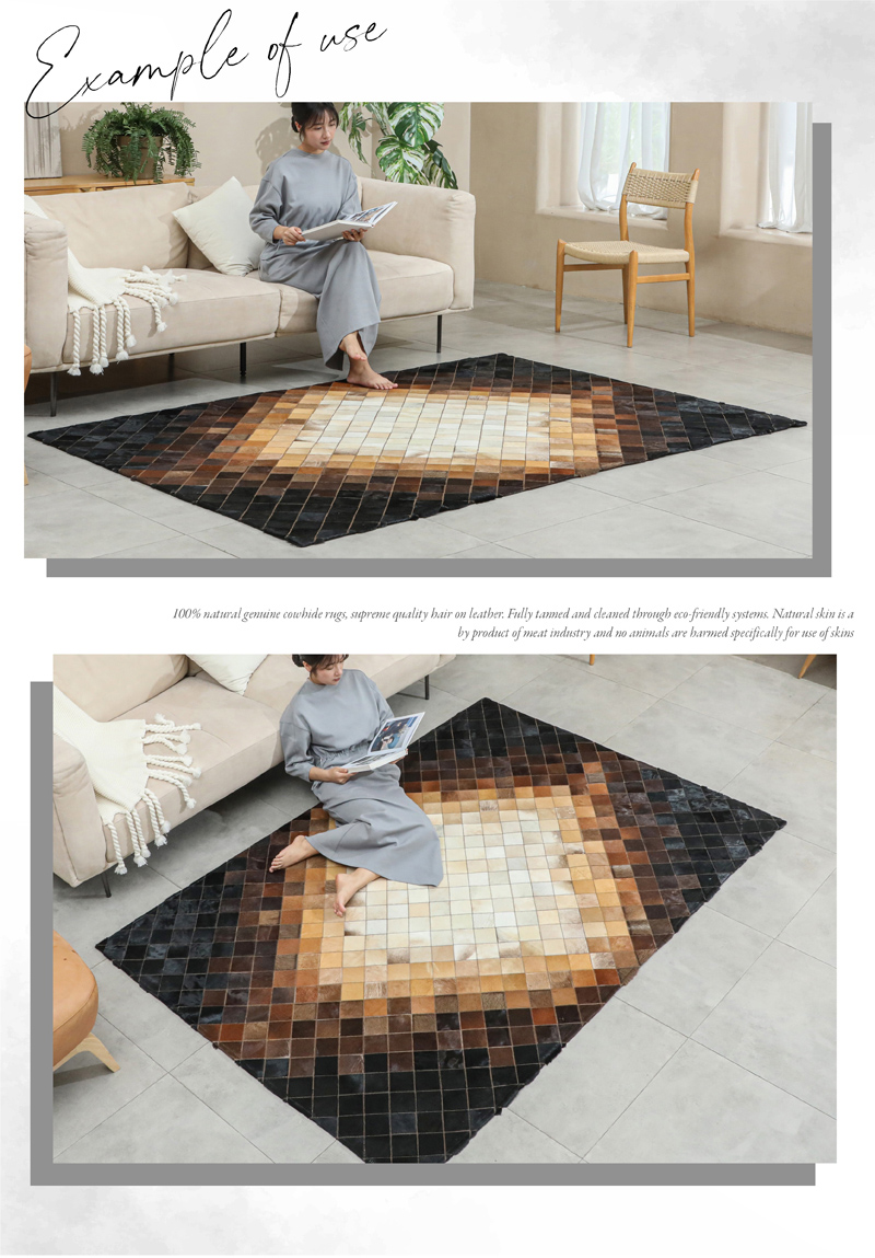 ラグ 本革 牛革 ラグマット ハラコラグ 天然皮革 高級ラグ ホテル仕様