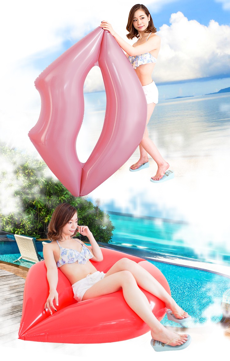 ビーチやプールに！唇 キス リップ 浮き輪 フロート org.jpg