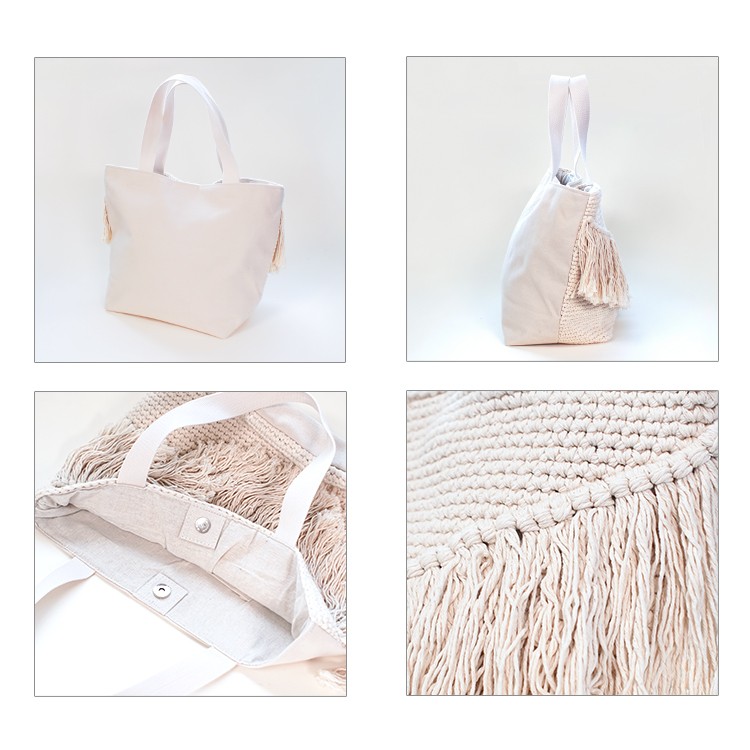 フリンジトート バッグ コットン マクラメ編み エスニック 手編み ハンドメイド あすつく対応 : fringe-tote : シュミコレ - 通販  - Yahoo!ショッピング