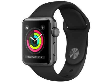 Apple Watch Series 3 GPSモデル 38mm MTF02J/A [ブラックスポーツバンド] 即納OK｜syunkenya