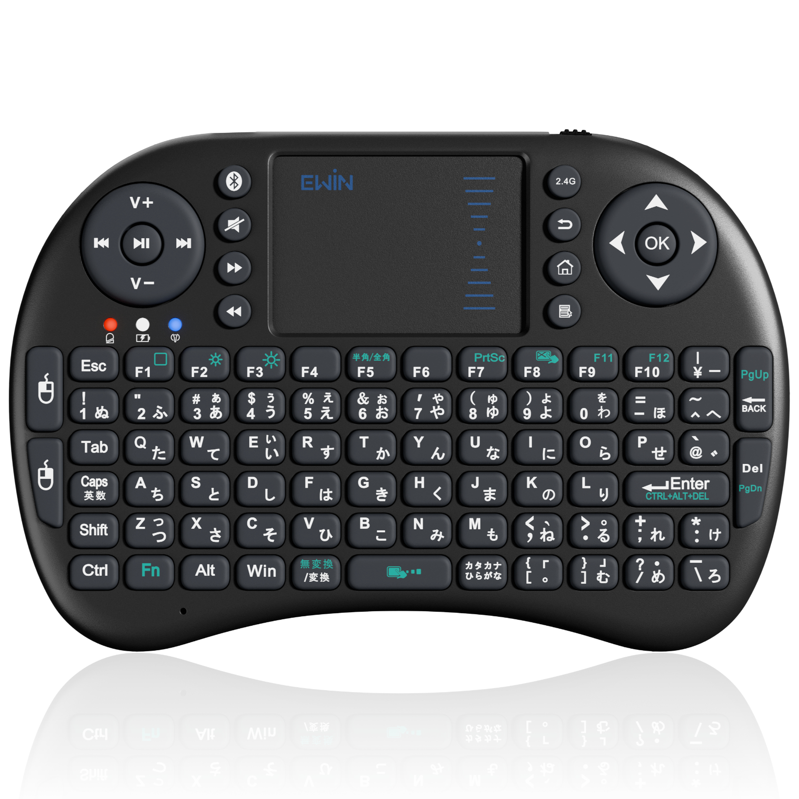 2.4G無線JIS配列キーボード&マウス×ブラック5台セット EWIN ミニ キーボード Bluetooth&2.4GHz 日本語JIS配列 ワイヤレス