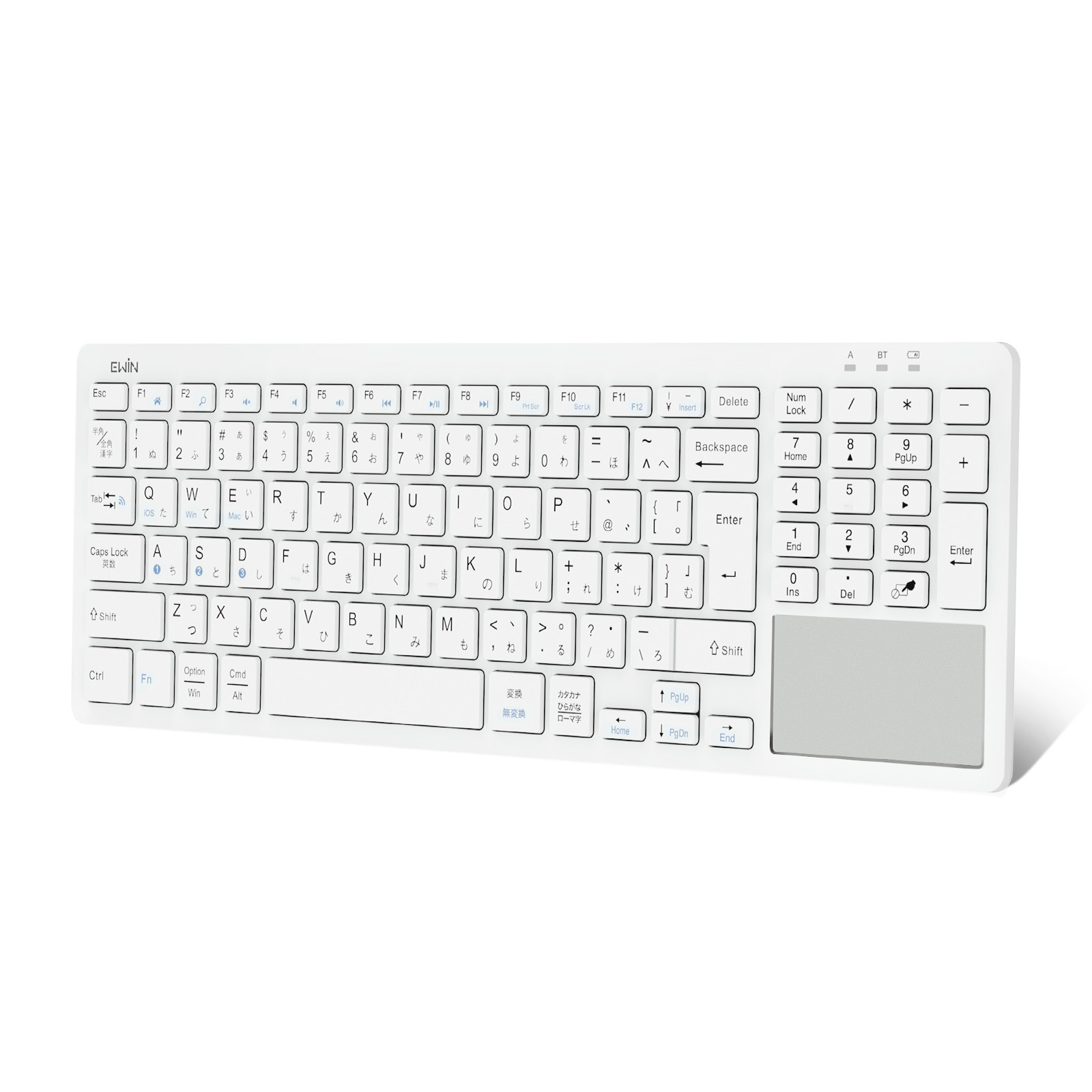 ワイヤレスキーボード Bluetooth 5 1 タッチパッド付 テンキー搭載 Bluetoothキーボード 英語配列 Windows Mac Ios Android対応3台デバイス切り替え 技適認証済 400777 E Zone 通販 Yahoo ショッピング