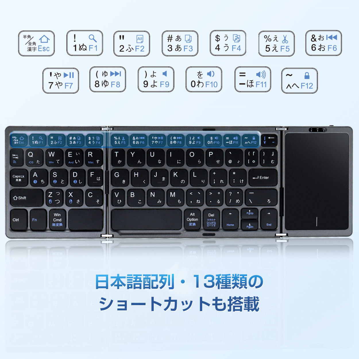 SHEYI Bluetoothワイヤレスキーボード 8インチ 携帯便利 軽量 Mini 5 6に対応 4 超小型 iPad タブレット 2 ブラック  無線 Android タッチパッド搭載 ミニ スマホ iPhone 英語配列 iOS 超薄型 59キー 3 USB充電式