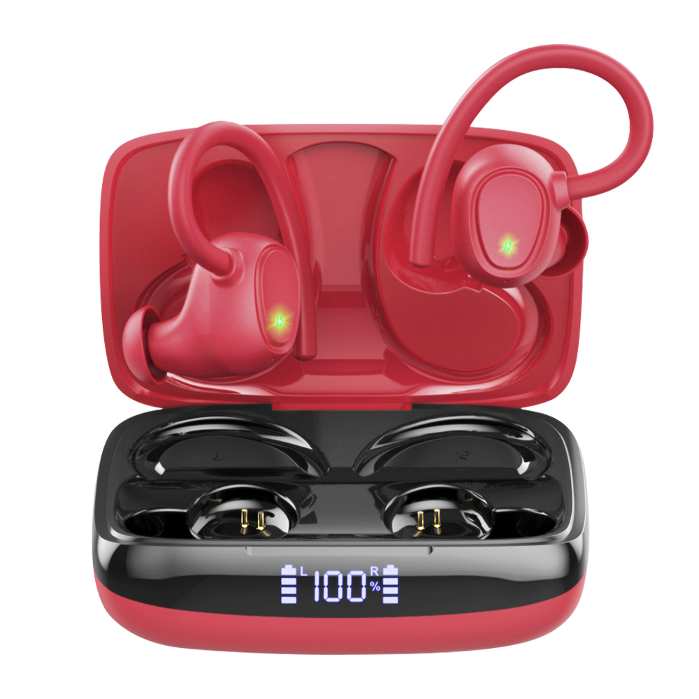 ワイヤレスイヤホン Bluetooth イヤホン Bluetooth5.3 ヘッドホン 耳掛け式 Hi-Fi高音質 IPX7防水 Type-C急速充電  片耳 両耳 LEDディスプレイ マイク付き