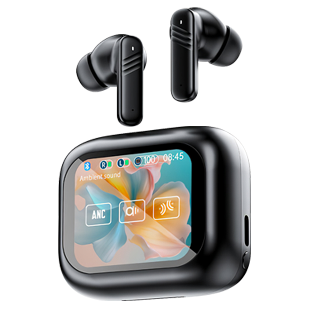 ワイヤレスイヤホン 2.01インチ大画面 Bluetooth イヤホン ANC ENC