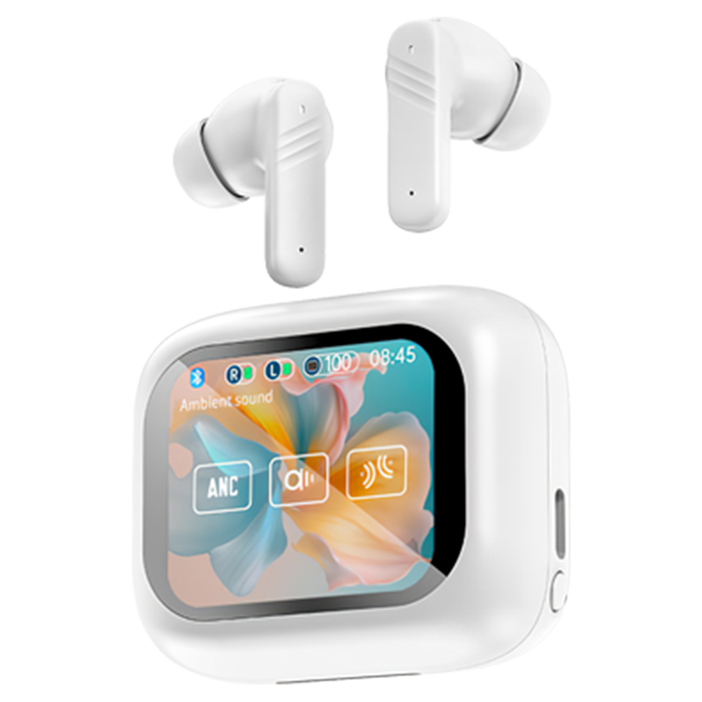 ワイヤレスイヤホン 2.01インチ大画面 Bluetooth イヤホン ANC ENC