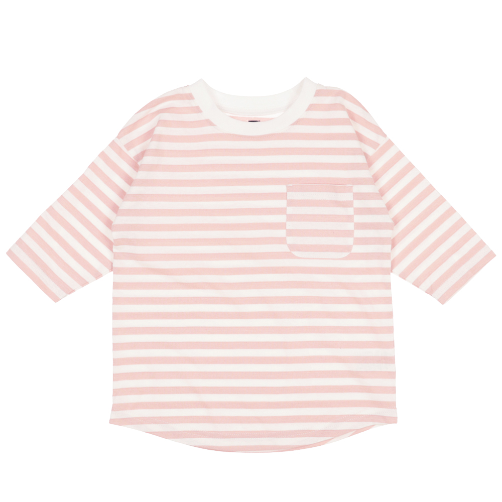 T2 ボーダー七分丈Tシャツ キッズ 長袖 ロンT 春 夏 子供服 こども服