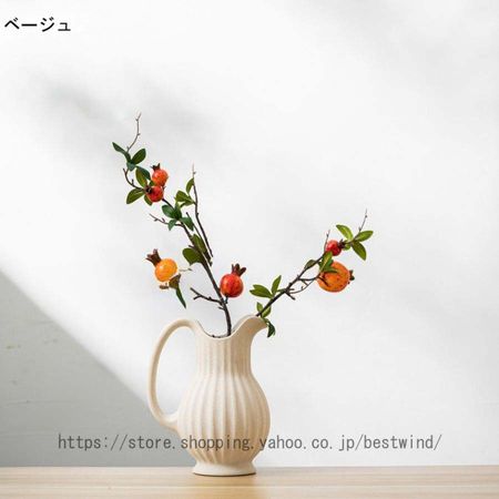 花瓶 おしゃれ 陶器 アンティーク風 雑貨 陶器 花瓶 ユニーク エレガント ベージュ 高さ22cm フラワーベース 生け花 造花 ドライフラワー セラミック 花器｜t-8-store｜02