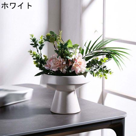 陶器製 植木鉢 観葉植物鉢 底穴無し北欧 シンプル 高足セラミック植木鉢 おしゃれ インテリア 置物 デスクトップ盆栽 果物皿 花器 小型植物適用 モダン 雑貨｜t-8-store｜02