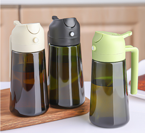 Yahoo! Yahoo!ショッピング(ヤフー ショッピング)オイルスプレー 2イン1 オリーブオイルディスペンサー ガラスオイル 470ml 注ぎ口付き 食品グレード プレー キッチン サラダ