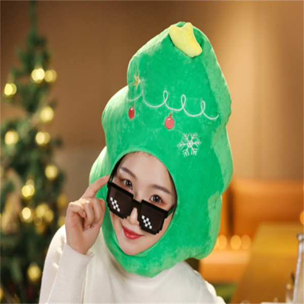 クリスマスツリー 着ぐるみ ヘッドカバー コスプレ コスチューム 仮装 被り物 ぬいぐるみ帽子 クリスマス お祝い パーティー ドレスアップ おもしろ