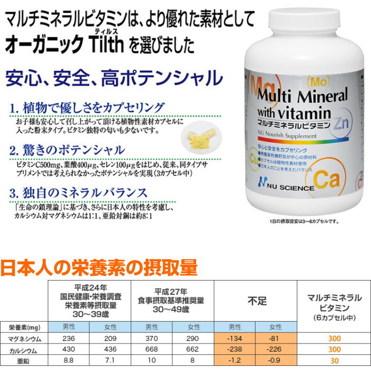 マルチビタミン ニューサイエンス マルチミネラルビタミン 180カプセル 