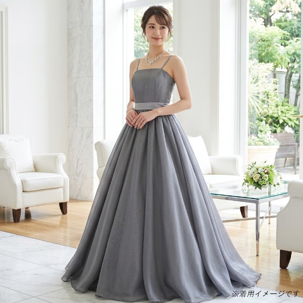 カラードレス 演奏会ドレス シルバーグレー 5号7号9号 肩紐付き 結婚式 カラードレス 演奏会ドレス シルバーグレー 5号7号9号 肩紐付き 結婚式