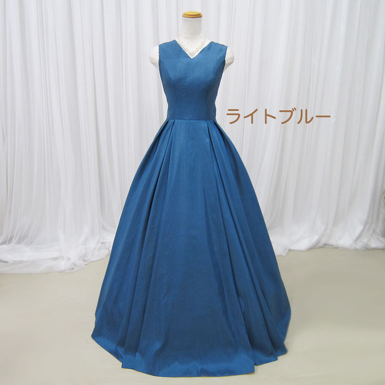 演奏会用ロングドレス　カラードレス  赤 青  ウェディングドレス シンプルデザイン 5号 7号 9...