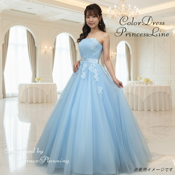 カラードレス 演奏会ドレス 水色 ピンク 紫 緑 舞台衣装 推し活フォト