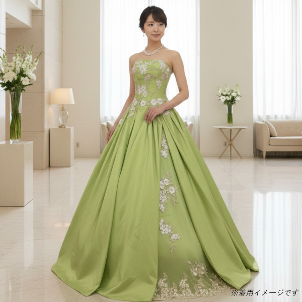 カラードレス 緑 グリーン 演奏会 発表会 結婚式 ピアノ コンクール