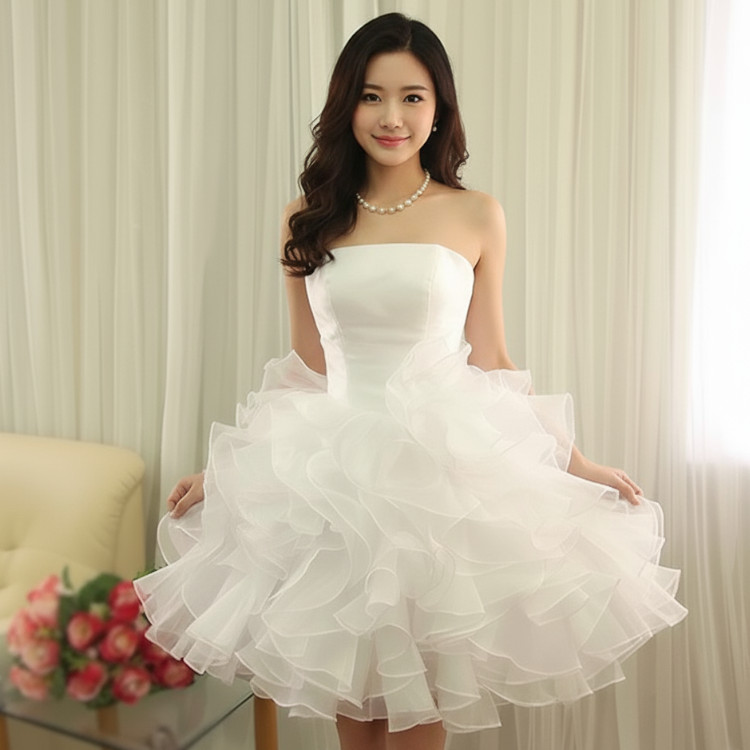ウエディングドレス ミニ ウェディングドレス 白 結婚式 前撮り フォト