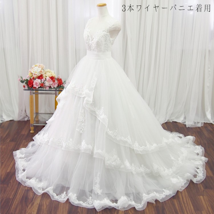【在庫処分】ウェディングドレス 7号 白 結婚式 オフホワイト 