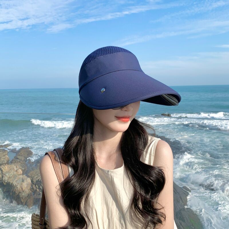大人女性のサンバイザー レディース つば広帽子 ワイドバイザー あご紐付き 日焼け軽減 フェイスカバー 全顔覆う 紫外線対策 ゴルフ 自転車  UVカットフェイスガード 財布、帽子、ファッション小物