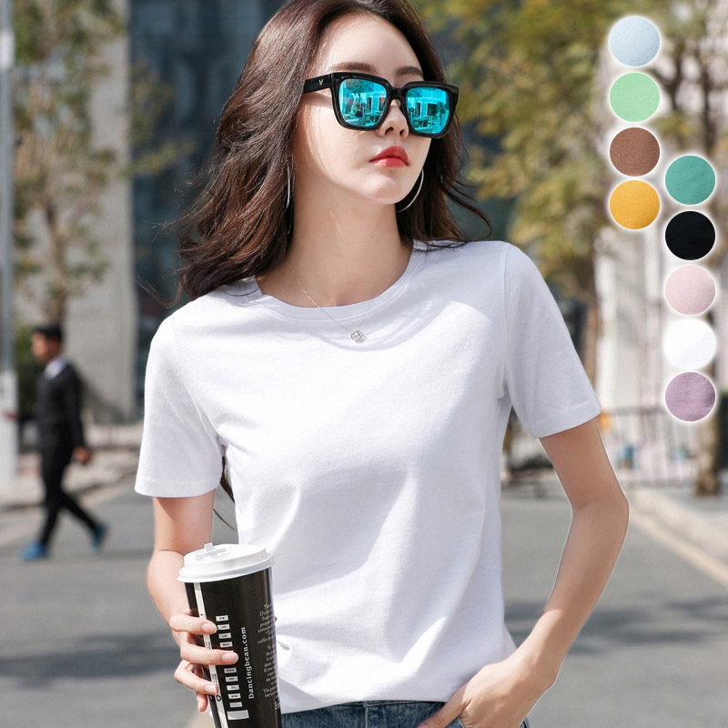 特長的な-•今日だけ値引き•！Ｔシャツ Uネック コトン インナー 無地 薄手 ルームウェア レディース 半袖 吸汗 ドライ uvカット ゴルフ  母の日ギフト L A6