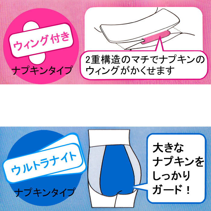 夜用 羽根つき ナプキン対応