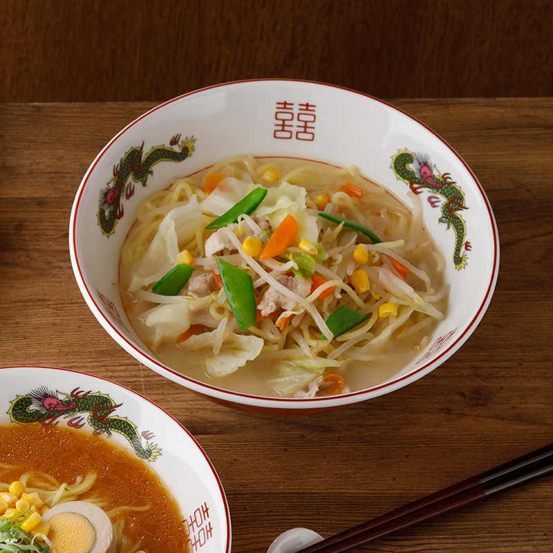 中華ラーメンどんぶり 22cm 1,400cc 赤巻龍 丼ぶり