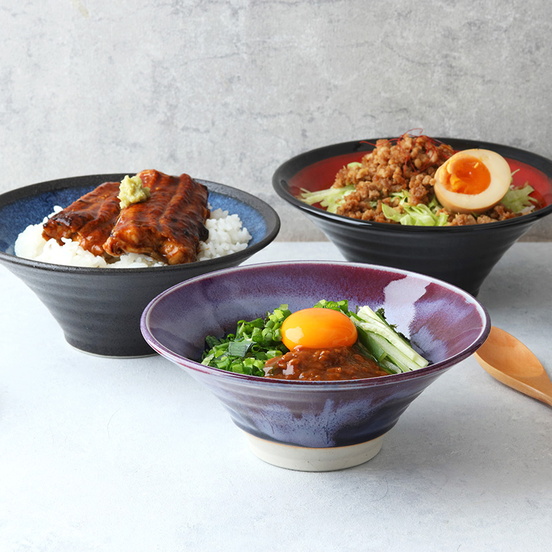 どんぶり ラッパ型 18cm丼ぶり 丼 麺鉢 ボウル 鉢 大鉢 食器 ラーメン