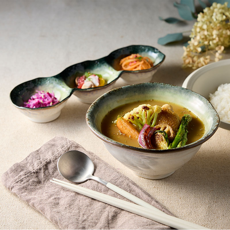 3連小皿 28cm KANADE 陶器 レンジ可 和食器