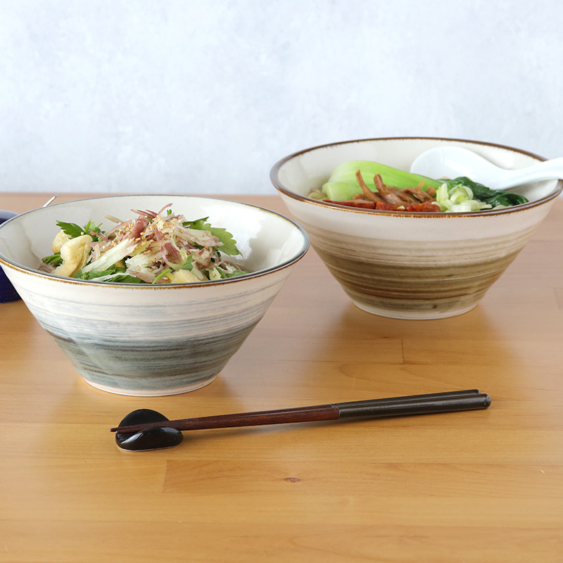 どんぶり 19.5cm 波紋 茶