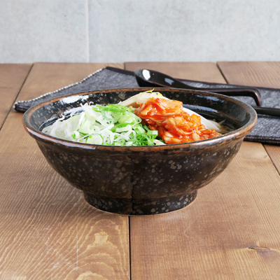 ラーメン鉢 和食器 黒 油滴結晶 石目 6.8寸ラーメン丼 丼ぶり ラーメン