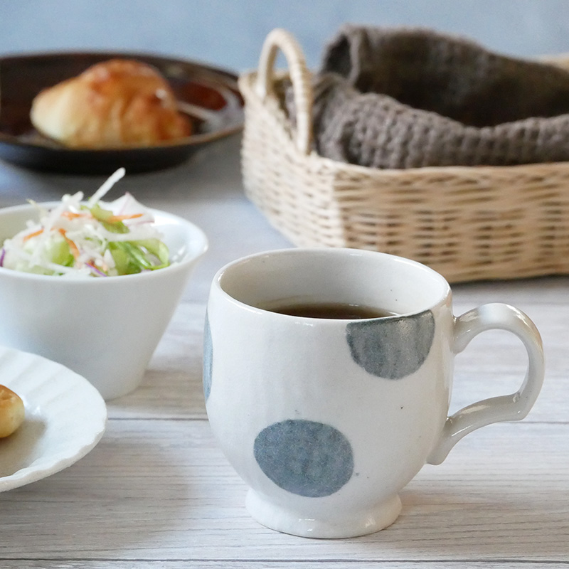 箱入り お茶碗・マグカップギフト ほっこり水玉 和食器 ホワイト 送料無料