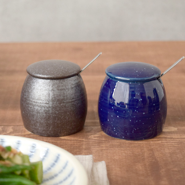 和食器　舟型　薬味入れ付　10セット 辛子入れ なつめ型 調味料入れ スプーン付 和食器 からし入れ 薬味入れ