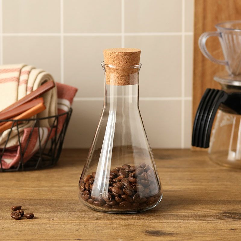 5個セット ボトル 三角フラスコ型 325cc コルク蓋付 アウトレット 送料