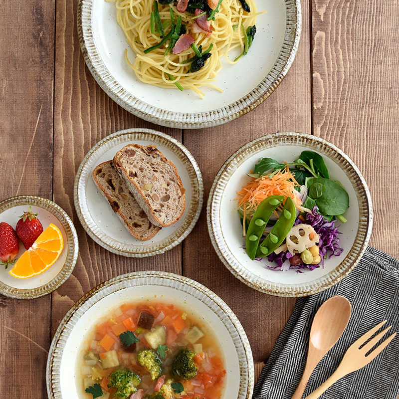 渕錆粉引 大皿　5枚セット