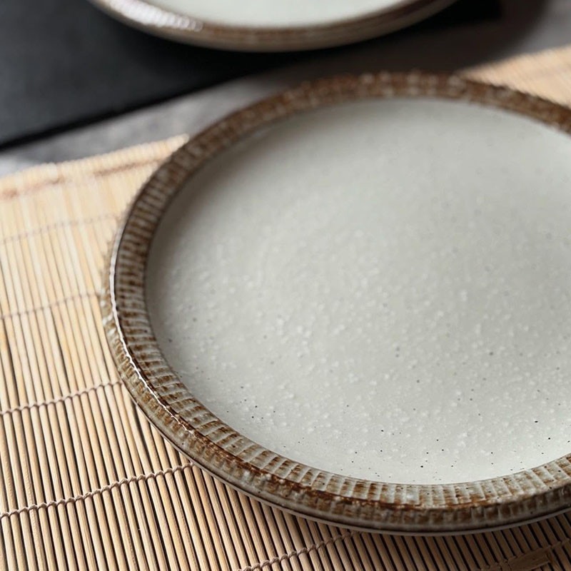 渕錆粉引 大皿　5枚セット