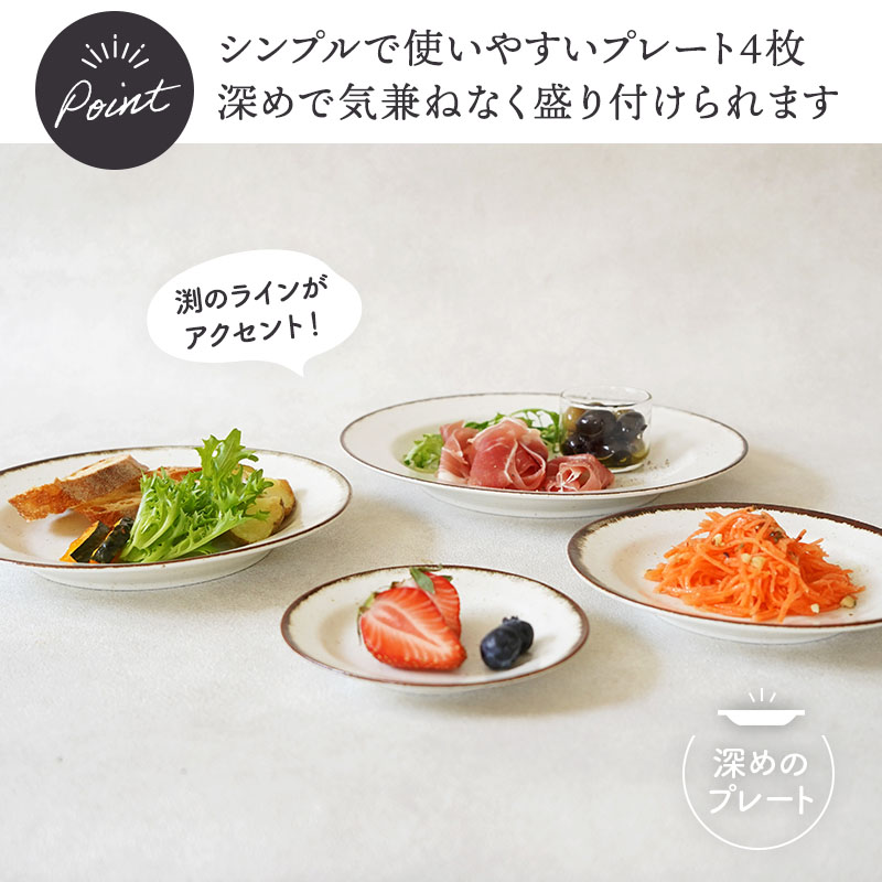 プレート4枚セット SS〜L Noixノワ 送料無料 食器セット セット食器