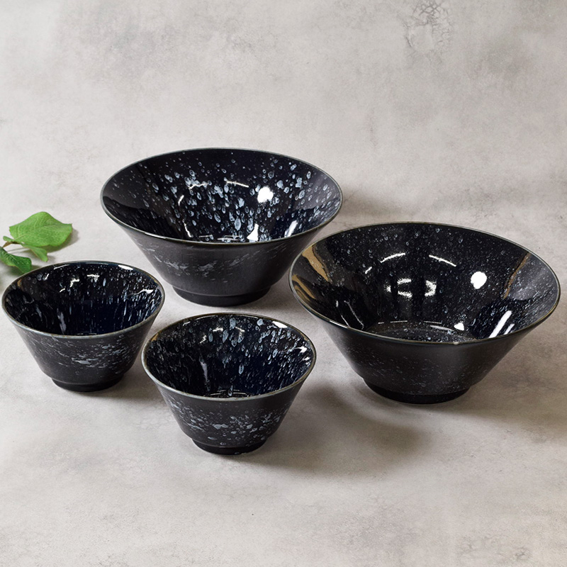 ラーメンどんぶり ＆ 小丼 13cm 2人用 4点セット 2サイズ×各2点 細雪