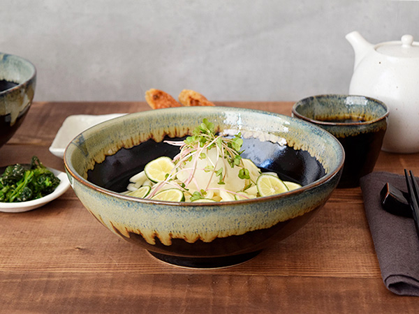 どんぶり　麺鉢　天目白流し　和食器