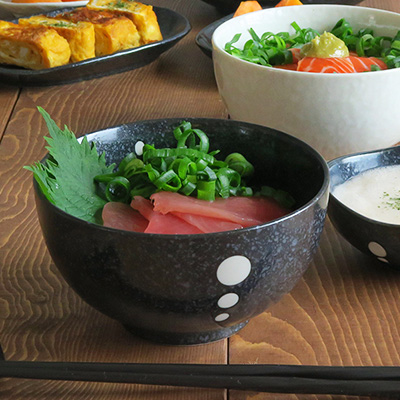 水玉 どんぶり （小）（ドットモノトーンシリーズ）