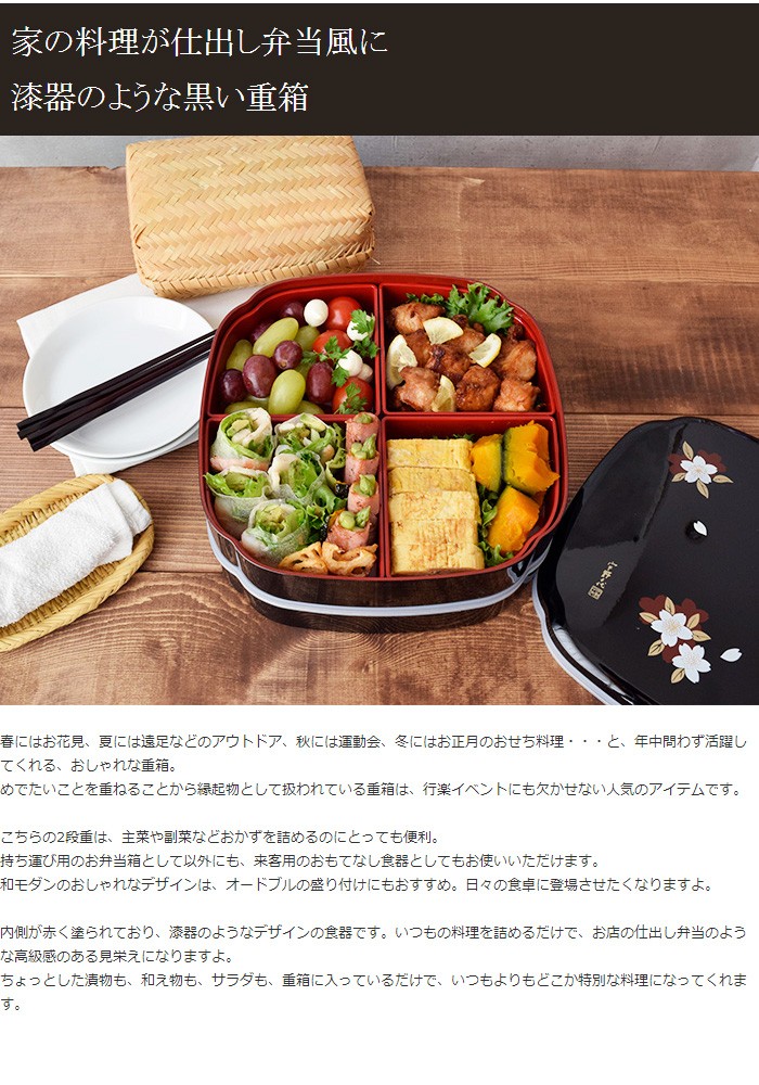 重箱 和モダンオードブル もっこう型 2段重 24cm 仕切り付き 和食器 二段重 おせち料理 おせち重 オードブル重 お重箱 お弁当箱 おしゃれ :  sw-011 : EAST table 旧テーブルウェアイースト - 通販 - Yahoo!ショッピング