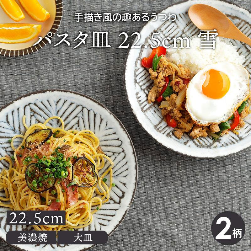 パスタ皿 22.5cm 雪 プレート お皿 皿 食器 カレー皿 盛り皿 主菜皿