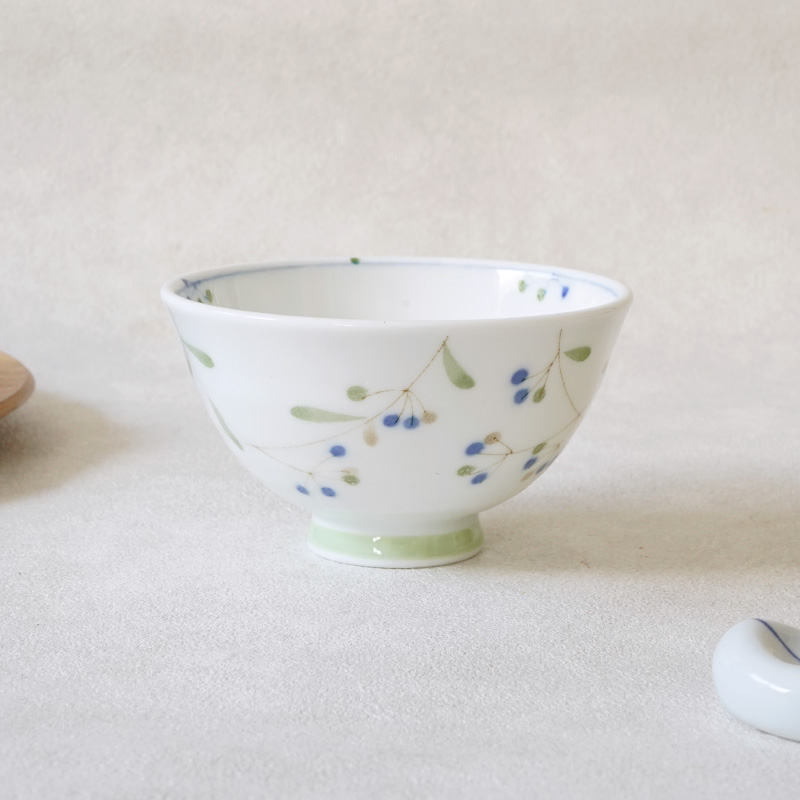 軽量茶碗 11cm 木の実 青
