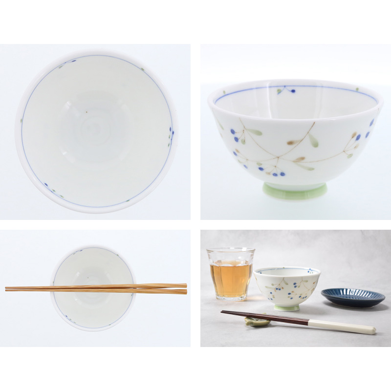 軽量茶碗 11cm 木の実 青
