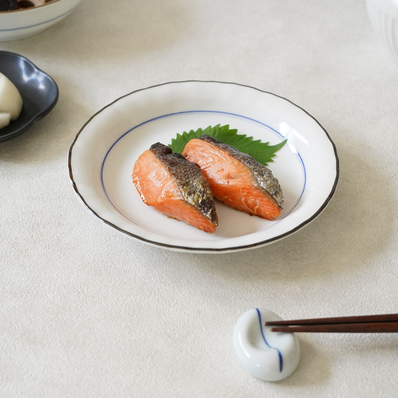 中皿 16.3cm 縁さび呉須線 和食器 訳あり・アウトレット