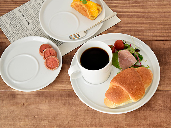 CAFEランチセット　プレート22cm+マグ　ホワイト
