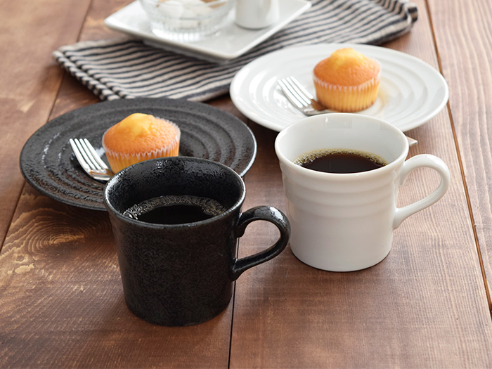 コーヒーカップ　ボーダー　7.5cm　ホワイト