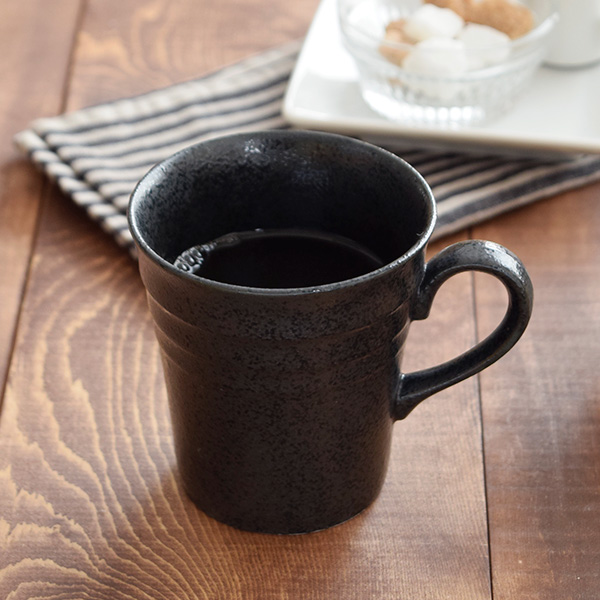 トール　コーヒーカップ　ボーダー　8.1cm　黒耀