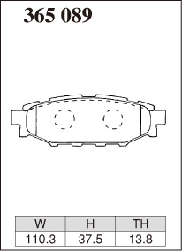 ディクセル ブレーキパッド レガシィツーリングワゴン BP5 ESタイプ リア左右セット 365089 DIXCEL ブレーキパット｜t-four2010｜02